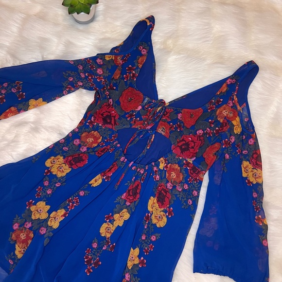 Free People | Penny Lover Mini Dress Cobalt Combo M - Picture 11 of 13